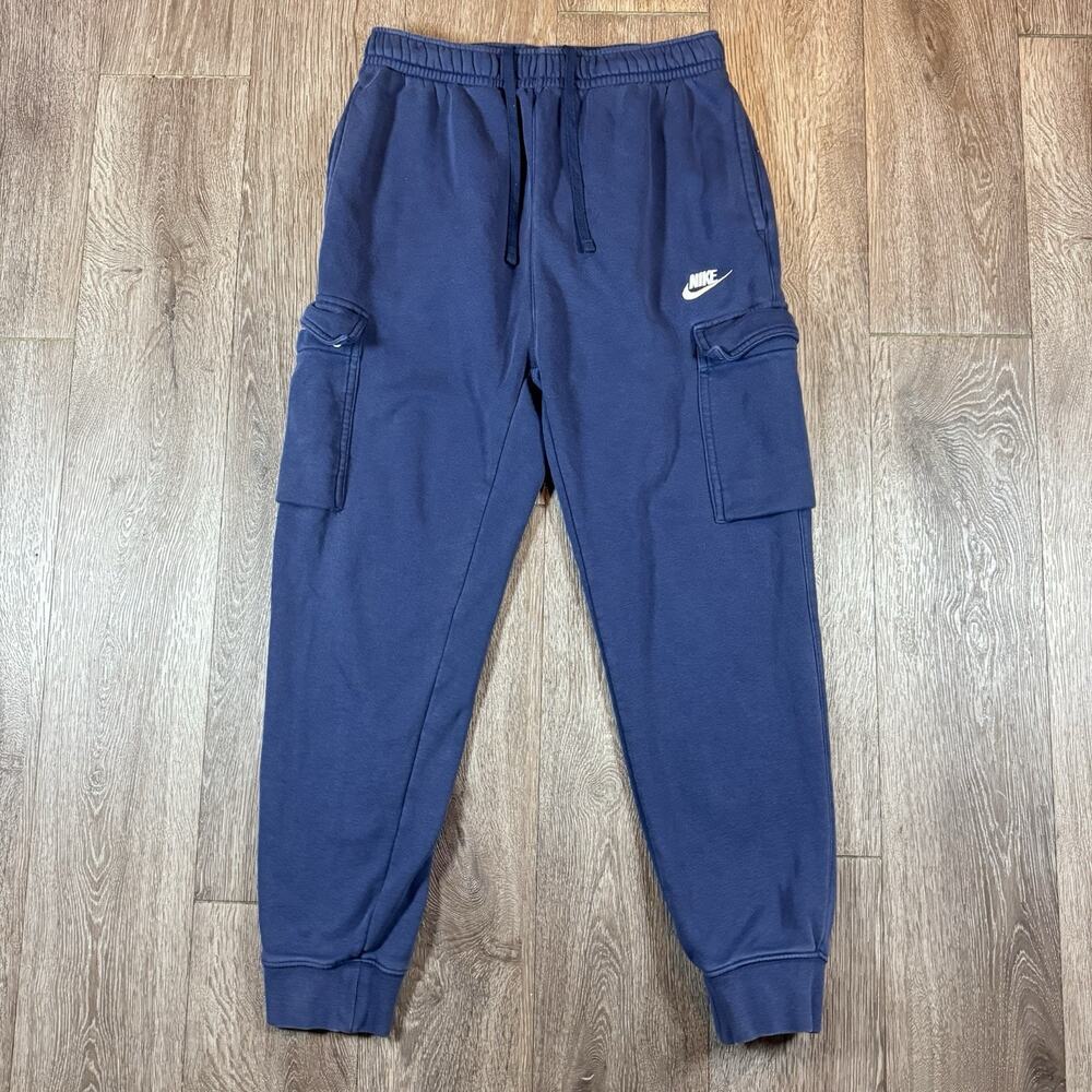 Nike Joggers Mens Small Sportswear Club Fleece Cargo Blue CD3129-410